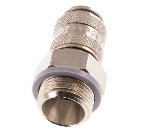 Nickel-plated Brass DN 5 Air Coupling Socket G 3/8 inch Male Double Shut-Off