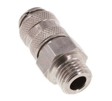 Stainless steel DN 5 Air Coupling Socket G 1/4 inch Male Double Shut-Off