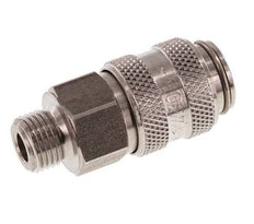 Stainless steel DN 5 Air Coupling Socket G 1/8 inch Male Double Shut-Off