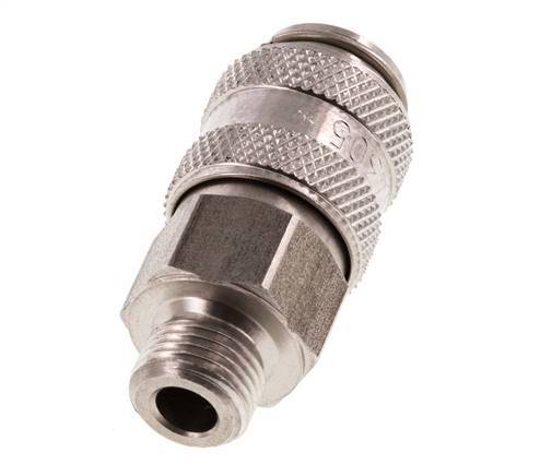Stainless steel DN 5 Air Coupling Socket G 1/8 inch Male Double Shut-Off