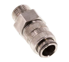 Stainless Steel 316L DN 5 Air Coupling Socket G 1/4 inch Male Double Shut-Off