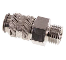 Stainless Steel 316L DN 5 Air Coupling Socket G 1/4 inch Male Double Shut-Off