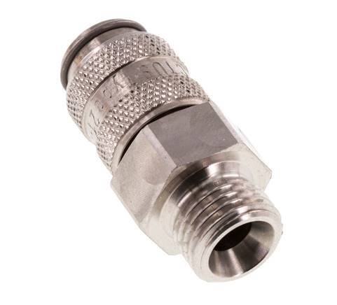 Stainless Steel 316L DN 5 Air Coupling Socket G 1/4 inch Male Double Shut-Off