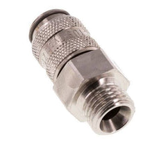 Stainless Steel 316L DN 5 Air Coupling Socket G 1/4 inch Male Double Shut-Off