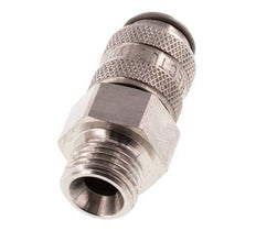 Stainless Steel 316L DN 5 Air Coupling Socket G 1/4 inch Male Double Shut-Off