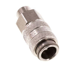 Stainless Steel 316L DN 5 Air Coupling Socket G 1/8 inch Male Double Shut-Off