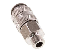 Stainless Steel 316L DN 5 Air Coupling Socket G 1/8 inch Male Double Shut-Off