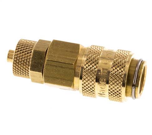 Brass DN 5 Air Coupling Socket 4x6 mm Union Nut