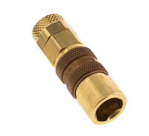 Brass DN 5 Brown Air Coupling Socket 6x8 mm Union Nut