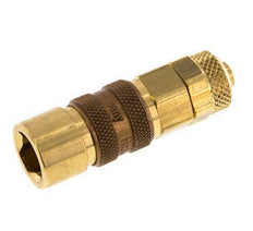 Brass DN 5 Brown Air Coupling Socket 6x8 mm Union Nut