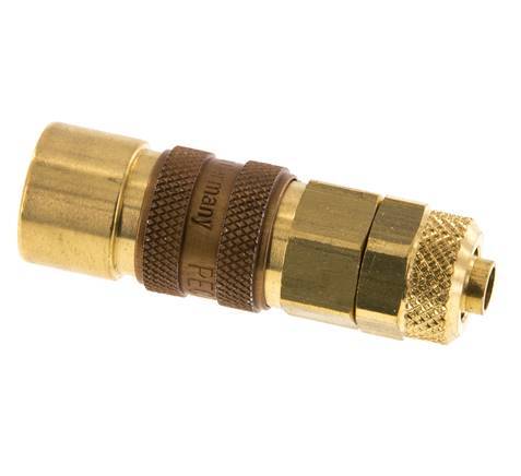 Brass DN 5 Brown Air Coupling Socket 6x8 mm Union Nut