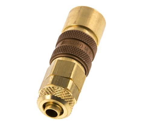 Brass DN 5 Brown Air Coupling Socket 6x8 mm Union Nut