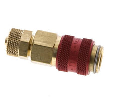 Brass DN 5 Red Air Coupling Socket 4x6 mm Union Nut