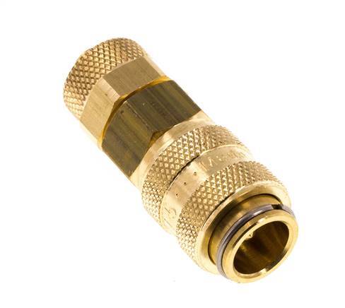Brass DN 5 Air Coupling Socket 6x8 mm Union Nut Double Shut-Off