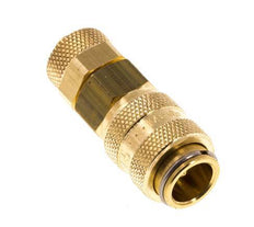 Brass DN 5 Air Coupling Socket 6x8 mm Union Nut Double Shut-Off