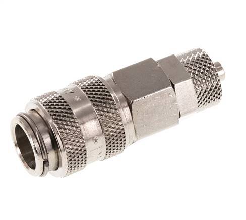 Nickel-plated Brass DN 5 Air Coupling Socket 4x6 mm Union Nut