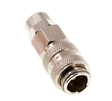 Nickel-plated Brass DN 5 Air Coupling Socket 4x6 mm Union Nut Double Shut-Off