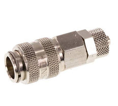 Nickel-plated Brass DN 5 Air Coupling Socket 4x6 mm Union Nut Double Shut-Off