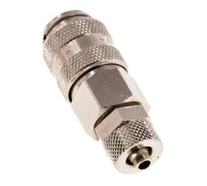 Nickel-plated Brass DN 5 Air Coupling Socket 4x6 mm Union Nut Double Shut-Off