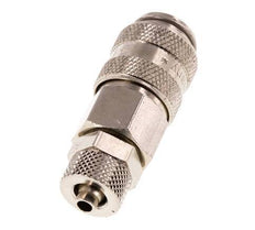 Nickel-plated Brass DN 5 Air Coupling Socket 4x6 mm Union Nut Double Shut-Off