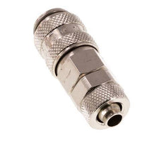 Nickel-plated Brass DN 5 Air Coupling Socket 6x8 mm Union Nut Double Shut-Off