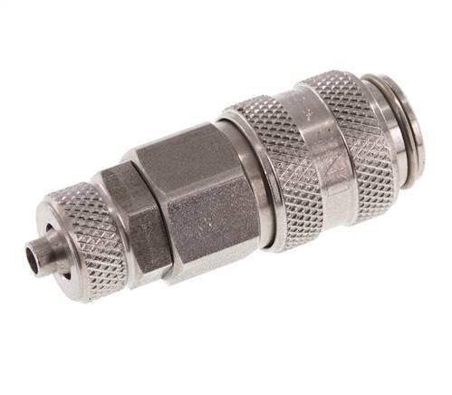 Stainless steel DN 5 Air Coupling Socket 4x6 mm Union Nut