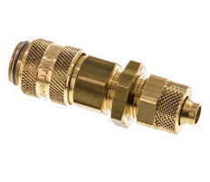 Brass DN 5 Air Coupling Socket 6x8 mm Union Nut Bulkhead