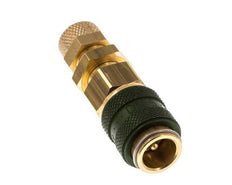 Brass DN 5 Green Air Coupling Socket 4x6 mm Union Nut Bulkhead Double Shut-Off
