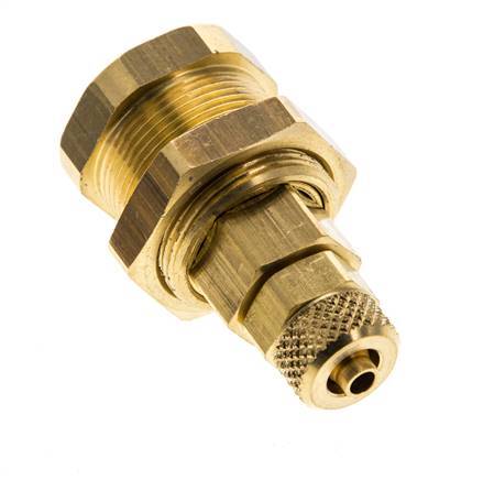 Brass DN 5 Air Coupling Socket 4x6 mm Union Nut Bulkhead Pull-Off