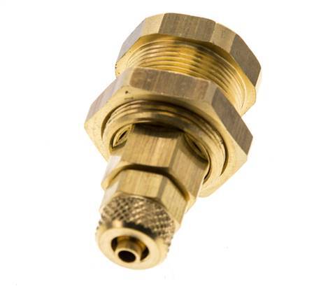 Brass DN 5 Air Coupling Socket 4x6 mm Union Nut Bulkhead Pull-Off