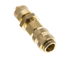Brass DN 5 Air Coupling Socket 6x8 mm Union Nut Bulkhead Pull-Off Double Shut-Off