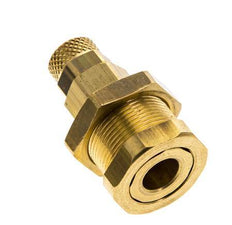 Brass DN 5 Air Coupling Socket 4x6 mm Union Nut Bulkhead Pull-Off Double Shut-Off