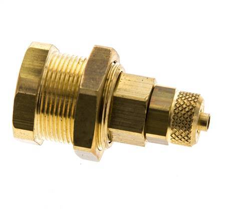 Brass DN 5 Air Coupling Socket 4x6 mm Union Nut Bulkhead Pull-Off Double Shut-Off