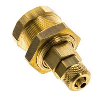 Brass DN 5 Air Coupling Socket 4x6 mm Union Nut Bulkhead Pull-Off Double Shut-Off