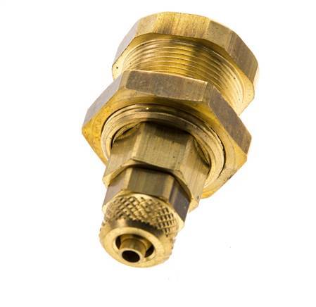 Brass DN 5 Air Coupling Socket 4x6 mm Union Nut Bulkhead Pull-Off Double Shut-Off