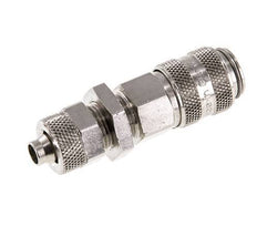 Nickel-plated Brass DN 5 Air Coupling Socket 6x8 mm Union Nut Bulkhead