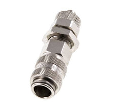 Nickel-plated Brass DN 5 Air Coupling Socket 6x8 mm Union Nut Bulkhead