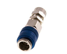 Nickel-plated Brass DN 5 Blue Air Coupling Socket 4x6 mm Union Nut Bulkhead