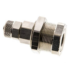 Nickel-plated Brass DN 5 Air Coupling Socket 4x6 mm Union Nut Bulkhead Pull-Off Double Shut-Off