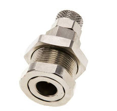 Nickel-plated Brass DN 5 Air Coupling Socket 4x6 mm Union Nut Bulkhead Pull-Off Double Shut-Off