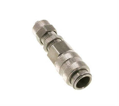Stainless steel DN 5 Air Coupling Socket 4x6 mm Union Nut Bulkhead Double Shut-Off
