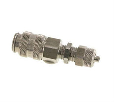 Stainless steel DN 5 Air Coupling Socket 4x6 mm Union Nut Bulkhead Double Shut-Off