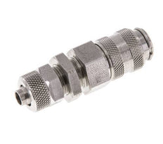 Stainless steel DN 5 Air Coupling Socket 6x8 mm Union Nut Bulkhead Double Shut-Off