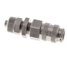 Stainless steel DN 5 Air Coupling Socket 6x8 mm Union Nut Bulkhead Double Shut-Off