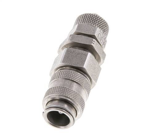Stainless steel DN 5 Air Coupling Socket 6x8 mm Union Nut Bulkhead Double Shut-Off