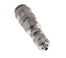 Stainless Steel 316L DN 5 Air Coupling Socket 4x6 mm Union Nut Bulkhead Double Shut-Off
