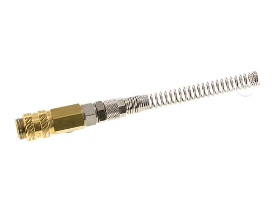 Brass DN 5 Air Coupling Socket 4x6 mm Union Nut Bend-Protect Rotatable