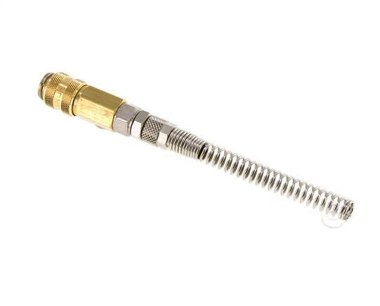 Brass DN 5 Air Coupling Socket 4x6 mm Union Nut Bend-Protect Rotatable