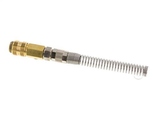 Brass DN 5 Air Coupling Socket 6x8 mm Union Nut Bend-Protect Rotatable