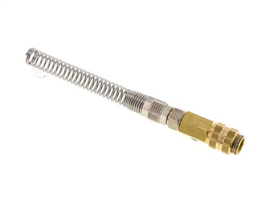 Brass DN 5 Air Coupling Socket 6x8 mm Union Nut Bend-Protect Rotatable